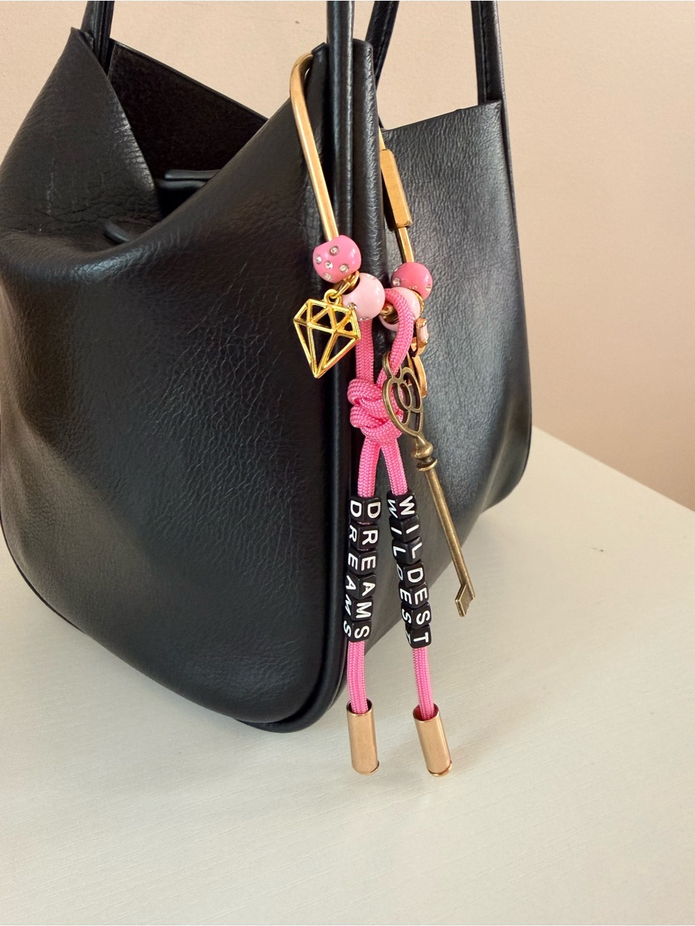 NEW Handmade Wildest Dreams Key Pink Coquette Bag Charm Keychain - Picture 5 of 9